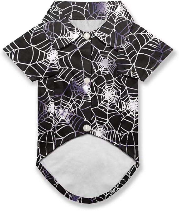 Spider Web Dog Shirts Girl Boy Puppy Clothes Cat T Shirt Soft Short Sleeve Tee Shirts for Large Dogs Girls Lightweight Chihuahua Yorkie Shih Tzu Pomeranian Halloween Outfits for Party