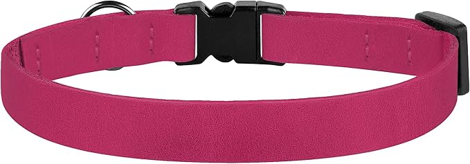 Breakaway Cat Collar Leather with Removable Bell - 13 Colors Available - Soft Adjustable Girl Boy Safety Lightweight Pet Kitten Collars Pink Brown Blue Green Red Orange Black (Pink)