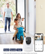 MUBVIEW Cameras for Home Security, 2.4/5GHz WiFi 2K Indoor Wired Se2.curity Baby/Pet Camera with Phone App, Night Vision, 24/7 Record, 2-Way Audio, Motion Tracking, Cloud Storage