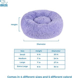Best Pet Supplies Round Donut Dog Bed with Plush Faux Fur Fabric, Calming, Anti-Anxiety Cushion for Indoor Pets, Slip-Resistant Base, Soft Ergonomic Support - Lavender, 27x27x7.5''