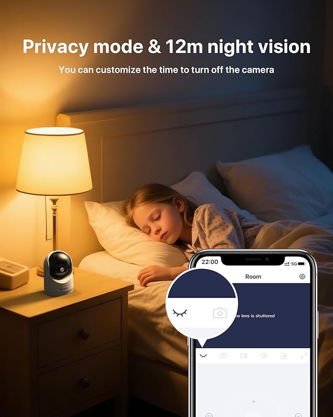 Tenda 2K Indoor Security Camera, WiFi6 Pet Camera for Home Security, 360°, 2-Way Audio, Motion Detection for Baby and Pet Monitor, Night Vision, Cloud & SD Card Storage, One-Touch Call (CP3-V3.0)