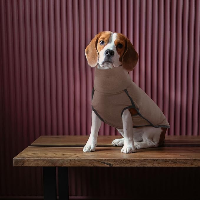 ROZKITCH Dog Winter Coat Soft Pullover Pajamas, Pet Windproof Warm Cold Weather Jacket Vest Cozy Onesie Jumpsuit Apparel Outfit Clothes for Small, Medium, Large Dogs Walking Hiking Travel Sleep Brown