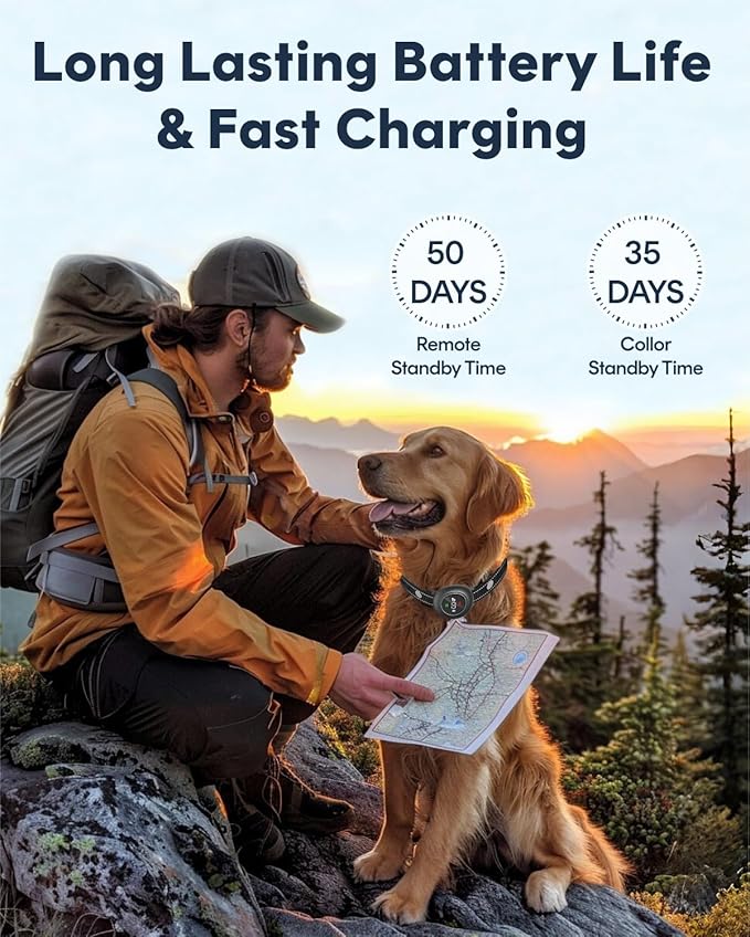 2 in 1 Bark Collar & Dog Shock Collar with Remote Control for Large & Medium Dog 10–150 lbs– 3300FT, IP67 Waterproof E-Collar for Dogs Training with 5 Sensitivity Levels & Security Lock