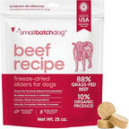 smallbatch Pets Freeze Dried Raw Dog Food, Beef Recipe, 25 oz, Organic High Protein Dog Food, Grain Free, Made in The USA, Humanely Raised Meat, Single Protein, for Picky Eaters, Hydrate & Serve