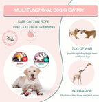 2-Pack Dog Rope Toy Durable Cotton Dog Chew Toys for Aggressive Chewers Interactive Tug of War and Teeth Cleaning for Small to Medium Breed Pets(Pink, Medium)