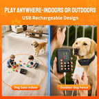 2025 Upgraded Wireless Dog Fence, Dog Training, No-Go Zone, 3-in-1 Precision Radar Electric fence for dogs, Coverage up to 1 Acre, Real-Time Distance Monitoring, Indoor & Outdoor, Medium & Large Dogs