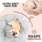 Himax Dog Beds for Small Medium Dogs, Donut Dog Bed with Blanket Attached, Calming Dogs Bed Washable (20"/26"/35") Light Grey