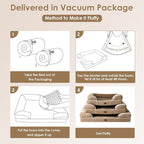 EHEYCIGA Orthopedic Dog Beds for Large Dogs, Waterproof Memory Foam Large Pet Bed with Sides, Non-Slip Bottom and Egg-Crate Foam Dog Couch Bed with Washable Removable Cover, Beige