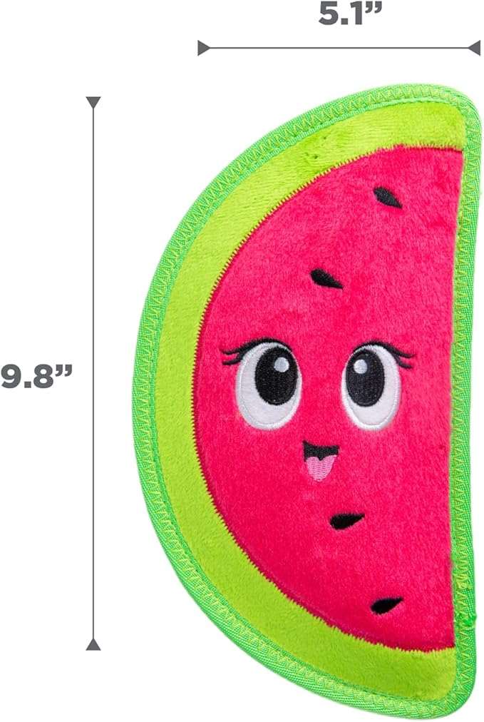 Outward Hound Tough Skinz Durable Squeaky Dog Toy with Two Tough Layers, Watermelon, Red, Medium
