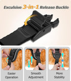 Halypet Cat Harness and Leash Set [MAX Safety 4th-Gen Upgrade] Escape Proof Adjustable Cat Leash Comfortable Soft Vest Easy to Wear Kitten Harness with Reflective Strip for Cats Walking, M Black