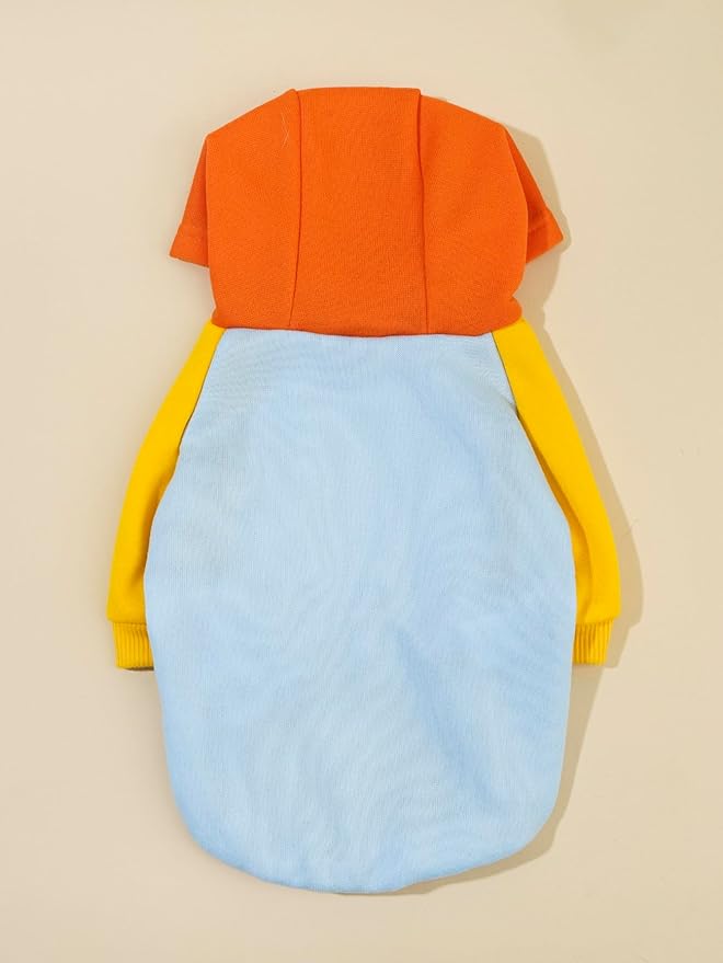 QWINEE Basic Dog Hoodie Sweatshirt Puppy Sweater Warm Cat Costumes Pet Clothes for Chihuahua Puppy Kitten Small Medium Dogs Orange and Blue Small