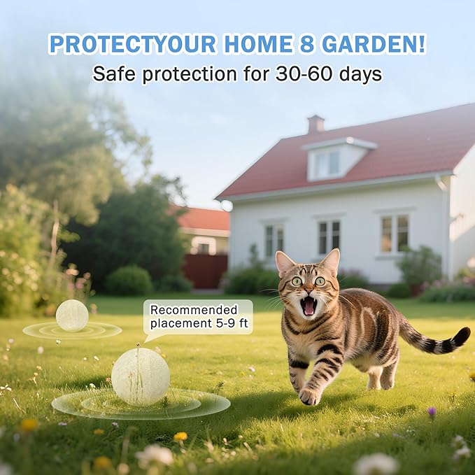 10Pack Cat Repellent Outdoor & Indoor: Natural Cat Deterrent Essential Oils Ball-Natural Extract Essential Oil, Anti Cat Scratch for Furniture, Keep Cats Off Yard Garden Lawn Plants Trash Can (10Pack)