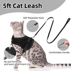 PUPTECK Cat Harness and Leash Set Escape Proof, Adjustable Reflective Kitten Jacket Easy Control, Pet Vest Harness for Cats Small Dogs Puppies Walking and Travel