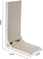 Cat Scratcher Cat Claw Board L-Shaped Vertical Simple and Durable Cat Claw Board Not Easy to Drop Scraps Belt Bell Ball Cat Scratching Board(White)