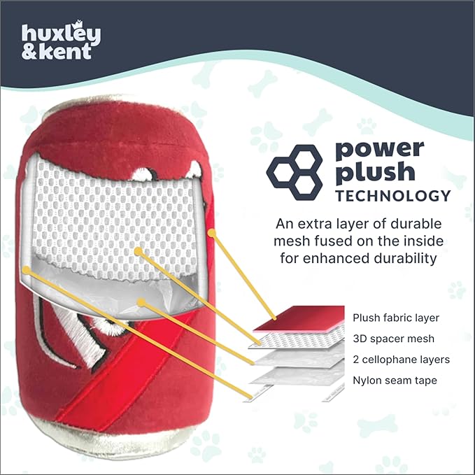 Huxley & Kent Dog Plush Toy w/ Squeaker - Interactive Dog Toys For Puppies & Adult Dogs - Diamond Mesh Tech Lined Puppy Plush Toys - Easy-to-Clean Pet Toy (Pop n' Fetch Zombie Pop-Eye,Small)