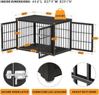 48 Inch Heavy Duty Dog Crate Furniture for Large Dogs, Decorative Pet House End Table, Extra Large Wooden Cage Kennel Furniture Indoor, Black