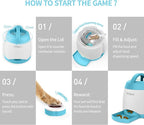 PETGEEK Automatic Dog Treat Dispenser with Button - Puzzle Memory Training Feeder, Pet Geek Button Treat Food Dispensing Toys Interactive, Iq Training Dog Feeder (Blue)