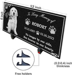 Dog Headstone, Memorial Stone,Black Granite Memorial Garden Stone Engraved with Photo,Pet Headstones Personalized Pet Memorial Stones for Dog,Cat Tombstone (Dog Memorial Stone)