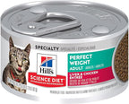 Hill's Science Diet Perfect Weight, Adult 1-6, Weight Management Support, Wet Cat Food, Liver & Chicken Minced, 2.9 oz Can, Case of 24