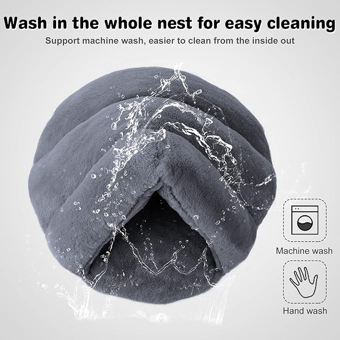 Self Warming Plush Pet Bed Cat Cave Pet Tent Cave Bed Cozy Cat Sleeping Bag Snooze Mat for Winter Pets Cats Small Dogs Puppies and Kittens