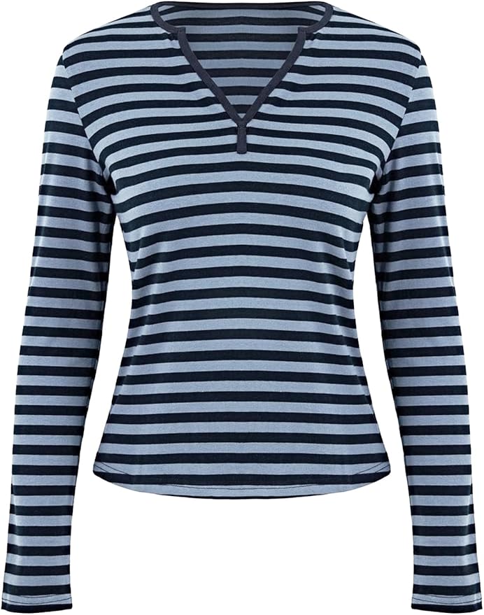 Xineicy Women's Y2K Long Sleeve Henley Tops Casual T-Shirts for Women Slim Fit Vintage Graphic Crop Tops