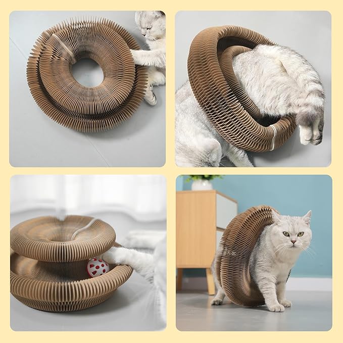 Cat Scratcher,Magic Organ Cat Toy,Cat Scratcher for Grinding Claw Cardboard Cat Toys,Interactive Scratch Pad with Toy Ball