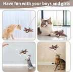 Cat Toys, Flapping Bird Cat Toy(No Flying), Interactive Catnip Toy with Springs & Catnip Bags, Chirping Noise Enrichment Moving Wings Dog Cat Kitten Toys, Flappy Flying Pets Toy for Indoor