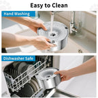 SCHITEC Dog Water Bowl No Spill 3L/0.8 Gallon Slow Drinking Anti-Splash Stainless Steel Dog Bowl with Floating Disk, Spill Proof Pet Travel Water Dispenser for Sloppy Messy Drinkers(Light Gray)