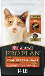 Purina Pro Plan Complete Essentials Shredded Blend Salmon and Rice Formula Adult High Protein Cat Food - 14 lb. Bag