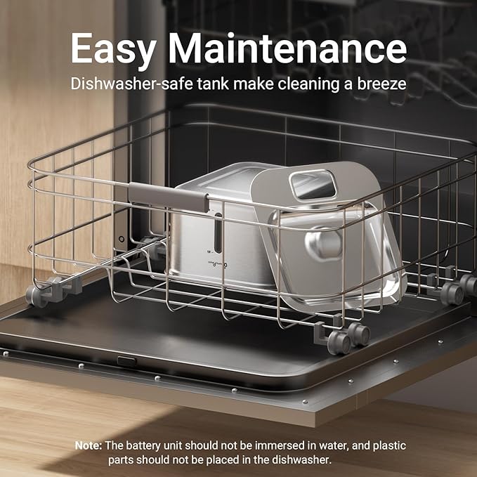 DownyPaws Cat Water Fountain Stainless Steel Wireless, 101 oz/3L FurSink Cordless Cat Water Dispenser for Pets, Battery Operated Dog Drinking Fountain with Motion Sensor, Easy Clean, Black