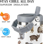 Cat Tumbler With Lid and Straw - 30oz Stainless Steel Cute Water Bottle Cup - Funny Gifts for Women