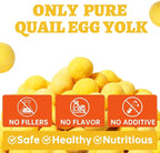 Wellix 9oz Freeze Dried Quail Eggs for Cats&Dog Treats - High-Protein Freeze Dried Quail Egg Yolk Cat Treats for Skin&Coat Health - Delicious Training Snacks for Puppy,Kitten Treat