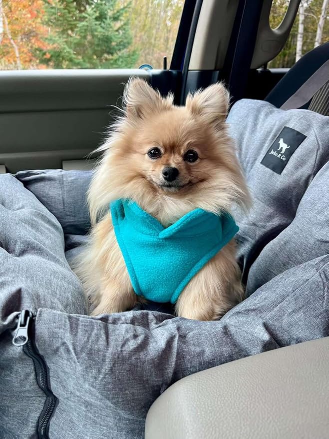 JACKO & CO - Fleece Vest Sweater with Leash Ring - Soft Lightweight Breathable for Puppies Small Medium Dogs, Kitten, Cats, Chihuahua - Warm for Fall/Autumn/Winter (Turquoise, X-Small 2-4lbs)