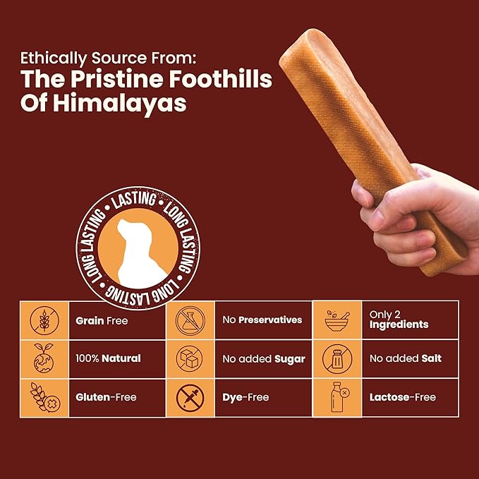 KATHMANDU'S Authentic Yak Cheese Himalayan Dog Chews Large (Pack of 4) - All Natural High Protein Dog Treats Per Chew, Delicious & Long Lasting for Aggressive Chewers | Odor & Gluten Free Chews