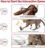 Gigwi Squeaky Cricket Cat Toy,Interactive Cat Toys Electronic Motion Activated Bug Sound，Automatic Cats Play Squeaky Toy for Indoor Fun