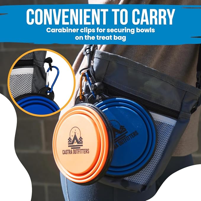 Travel Bag for Dogs and Cats - Dog Bag for Traveling Essentials & Travel Set - Pet Travel Bag with Dog Bowls and Water Bottle - Walking and Travel Accessories