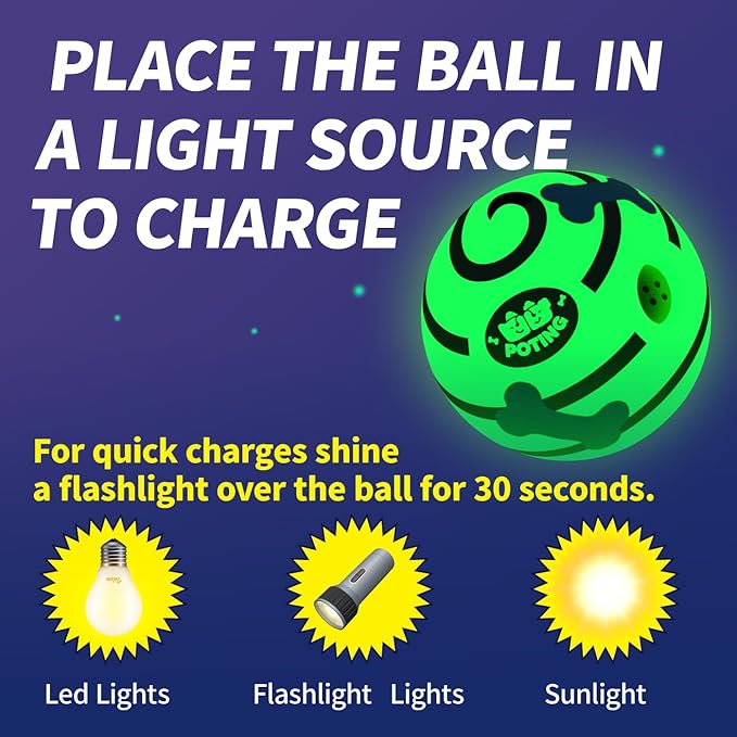 Giggle Ball for Dogs 2 Pack, Glowing Interactive Dog Toys Balls, Rolling Squeaky Toy for Large Medium Small Dogs, Fun Giggle Sounds Attract Attention When Rolled or Shaken - 3.94 inch