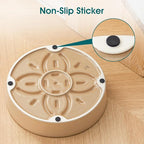 vancasso Ceramic Slow Feeder Dog Bowls, Puzzle Dog Food Bowls with Floral Maze, Anti -Slip Pet Food Dish for Large Breed, 3 Cups, Brown