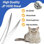 10inch Curved Dog Grooming Scissors Professional, Japanese VG10 Steel Sharp Dog Scissors for Grooming, 30 Degree Bend, Pet Trimming Shears for Dogs Cats Face Paws, Safety Ergonomic with CNC Screw