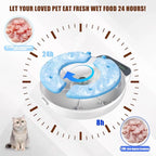 Automatic Cat Feeder Wet Food, 4 Meal Cordless Automatic Pet Feeder, Pet Fresh Food Refrigerated Container with 2 Ice Packs, Wet Foods Auto Feeder with Kitty Puppy Cat Dog Food Bowl