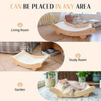 Sisal Cat Scratcher Bed – Solid Wood Cat Chair with Scratching Pad for Large Cats, Eco-Friendly Indoor Pet Furniture for Scratching and Lounging