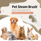 4 in 1 Cat Steam Brush for Shedding Dog Brush with Steam Pet Hair Cleaning Brush Comb for Cat Spray Pet Grooming Soft Silicone Brush for Long & Short Haired Pets (White)