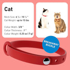 Red Cat Collar - Soft, Comfortable, and Lightweight Breakaway Collar with Name Tag Ring for Outdoor Cats and Sensitive Skin Kittens by Nuvuq (6 ⅞" to 10 ¼", Red)