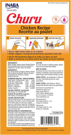 INABA Churu Cat Treats, Grain-Free, Lickable, Squeezable Creamy Purée Cat Treat/Topper with Vitamin E & Taurine, 0.5 Ounces Each Tube, 24 Tubes (4 per Pack), Chicken Recipe