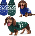Ultra-Soft & Stretchy Turtleneck Dachshund Sweater, Fall Pullover Knitted Dachshunds Sweaters, Medium Weiner Dog Clothes for Girls Boys, Winter Christmas Puppy Costume for Male Female Dogs (Blue, M)