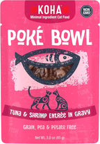KOHA Poké Bowl Tuna & Shrimp Entree in Gravy for Cats, 12-Pack of 3oz Pouches