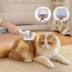 3.2L Dog Grooming Kit & Vacuum Suction, 3 Level Pet Hair Vacuum Groomer with Clippers for Thick Coats, 6 Shedding Grooming Tools for Dogs Cats