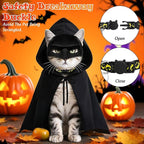 3 PCS Cat Bat Mask Halloween Costumes Accessories Bat Mask Cloak and Halloween Cat Collar Pet Costumes Clothes for Cats, Bat Cat Cosplay Apparel