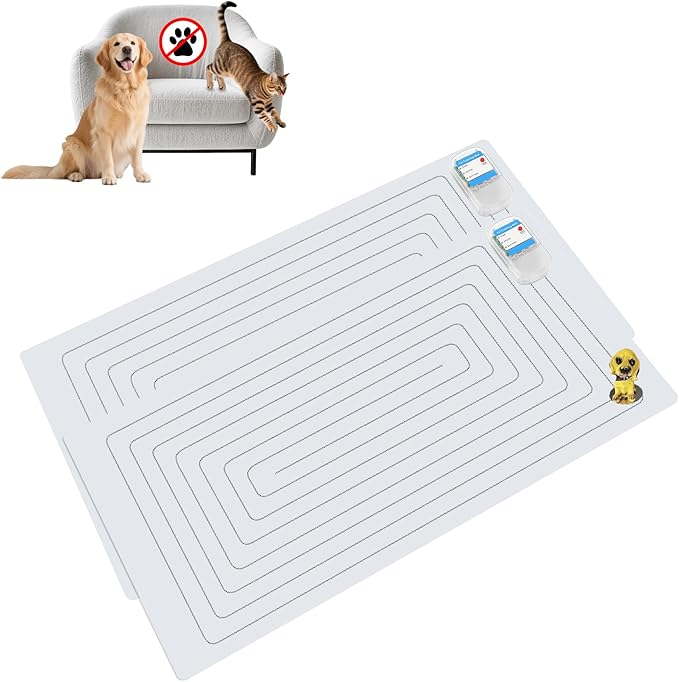 PAPARELA Scat Shock Mat for Dogs and Cats Indoor, Pet Shock Mats for Training Pets, Electric Repellent Mat Keeps Dogs and Cats Off Counter, Couch and Sofa, 3 Training Modes