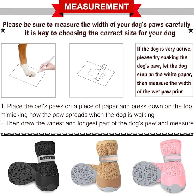 QUMY 4PCS Dog Shoes for Small Dogs, Hot Pavement Summer Puppy Dog Boots & Paw Protectors with Soft Anti-Slip Rubber Sole, Mesh Breathable Dog Booties for Hardfloors, Walking Running Black Size 1